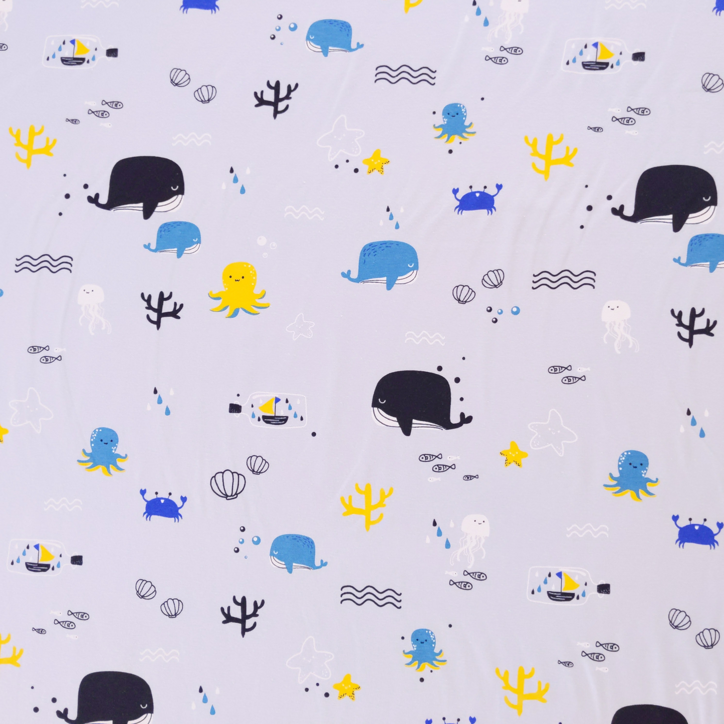 Cotton Jersey with Sea Motif