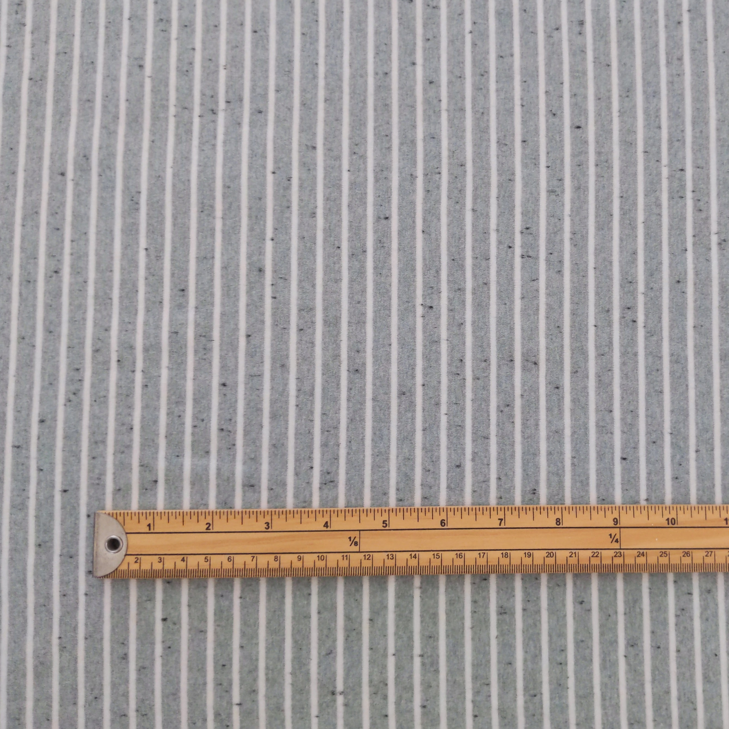 Cotton Jersey Melange in Old Green with Black Stripes