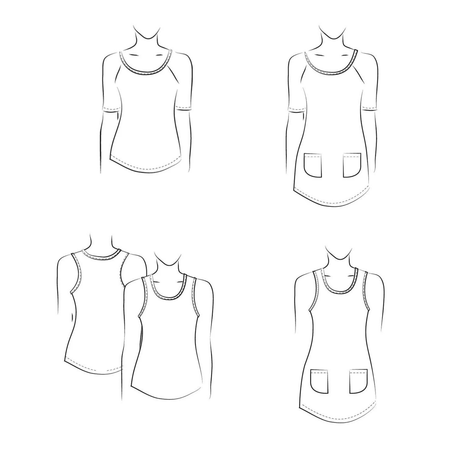 Raglan Top and Racerback Tank