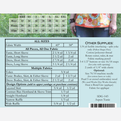 Aspen Tunic and Dress Pattern