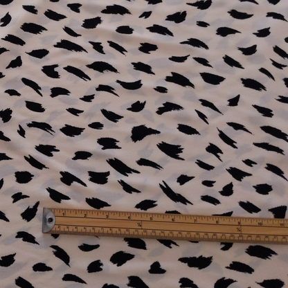Viscose Black and Cream Abstract Print