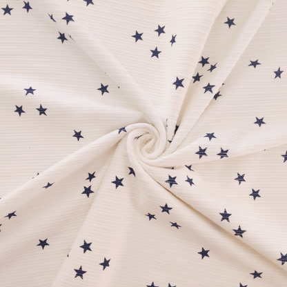 Corduroy in White and Blue Stars