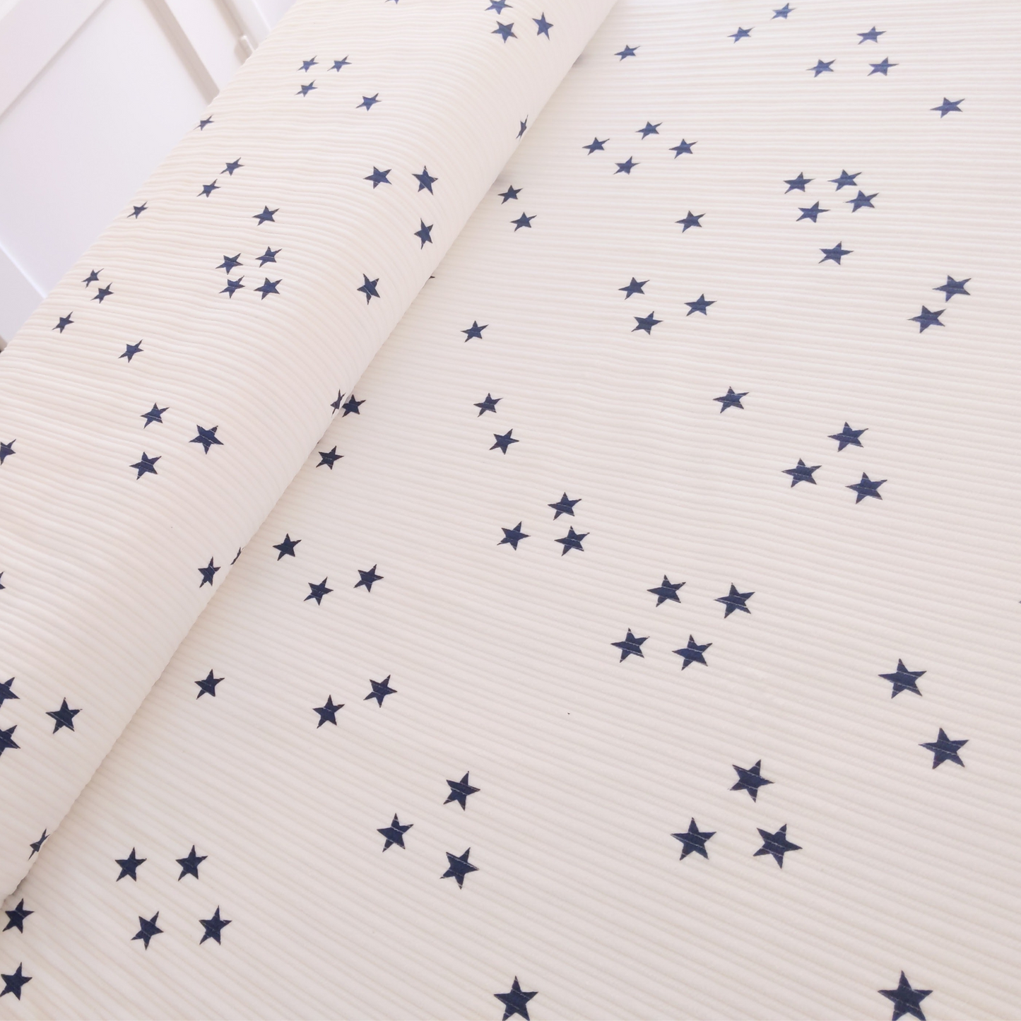 Corduroy in White and Blue Stars