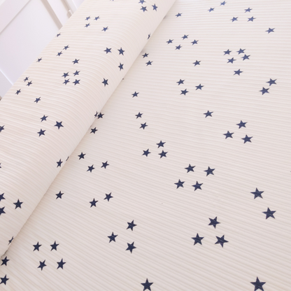 Corduroy in White and Blue Stars