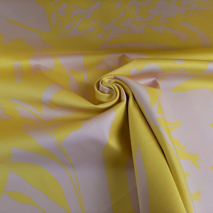 Floral Stretch Cotton in Yellow