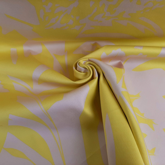 Floral Stretch Cotton in Yellow