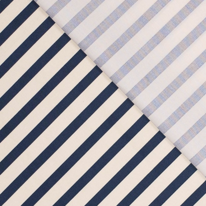 Striped Stretch Cotton in Blue and White