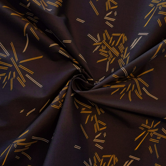 Cotton in Navy with Yellow Stripe