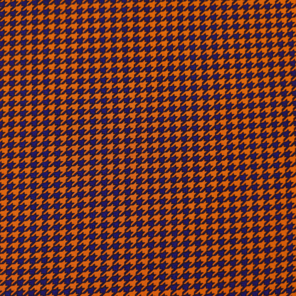 Viscose Houndstooth in Navy and Brown