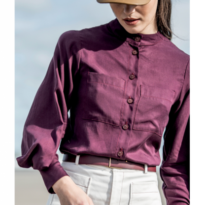 Lyocell Twill in Deep Plum