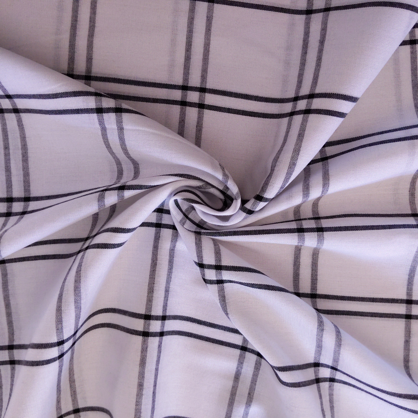 Viscose in White and Black Checks