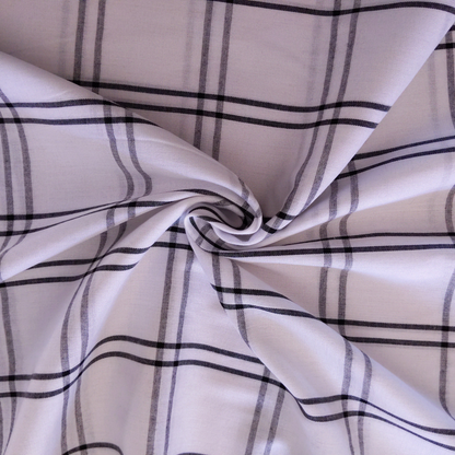 Viscose in White and Black Checks