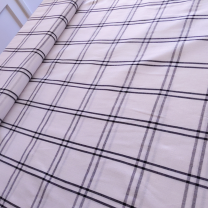 Viscose in White and Black Checks