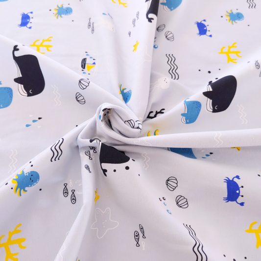 Cotton Jersey with Sea Motif