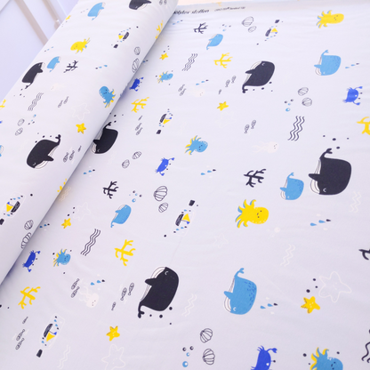 Cotton Jersey with Sea Motif