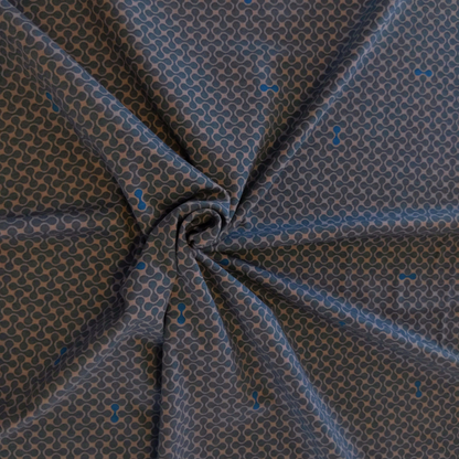 Cotton Jersey in Grey with Abstract Motif