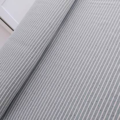 Cotton Jersey Melange in Old Green with Black Stripes